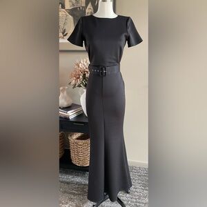 Elegant Black Belted Skirt
